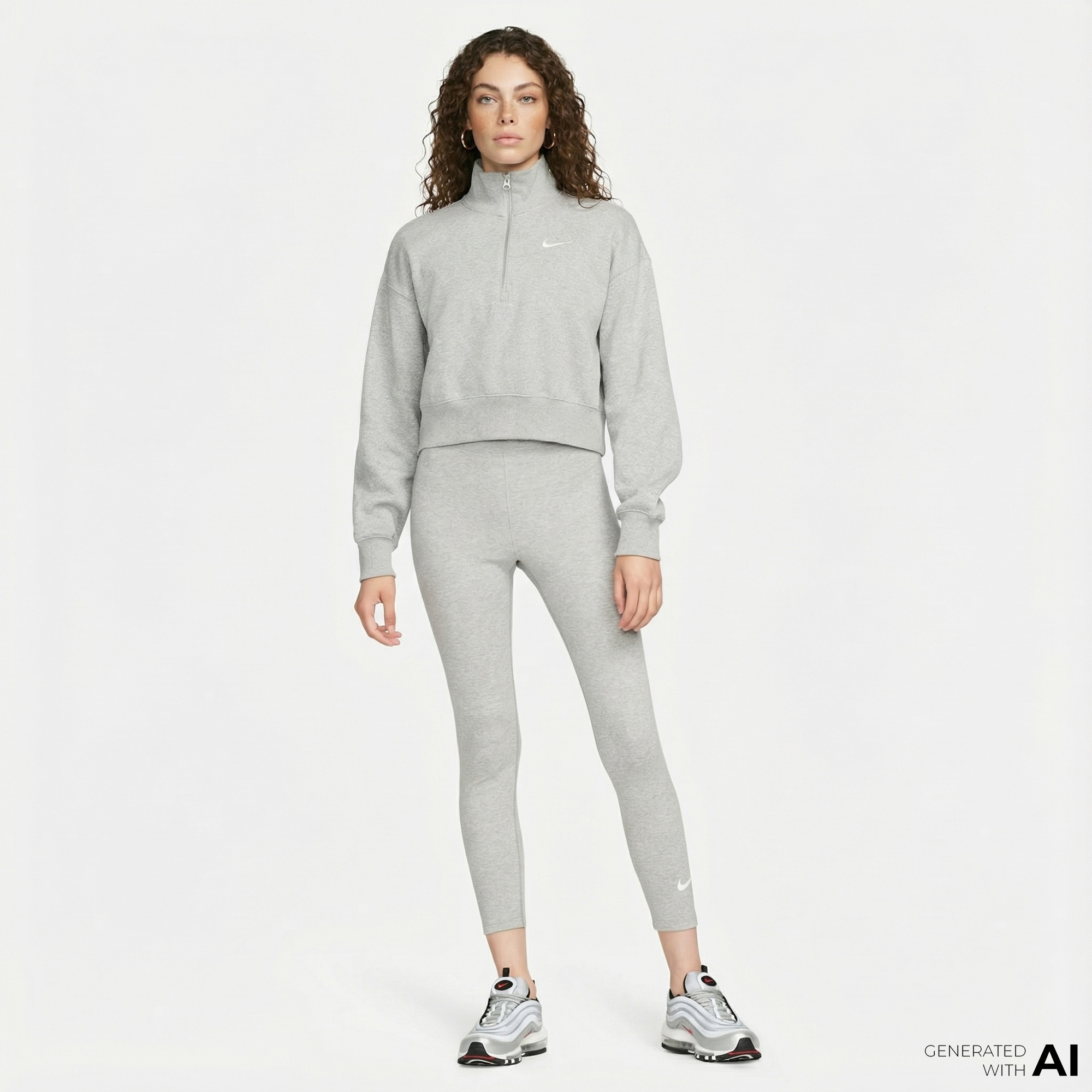 Nike Sportswear Classic High Rise 7/8 Kadın Gri Tayt