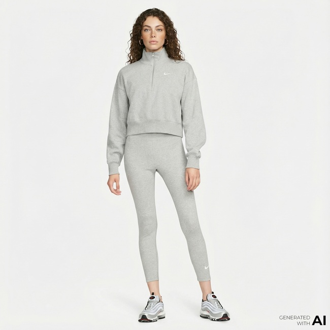  Nike Sportswear Classic High Rise 7/8 Kadın Gri Tayt