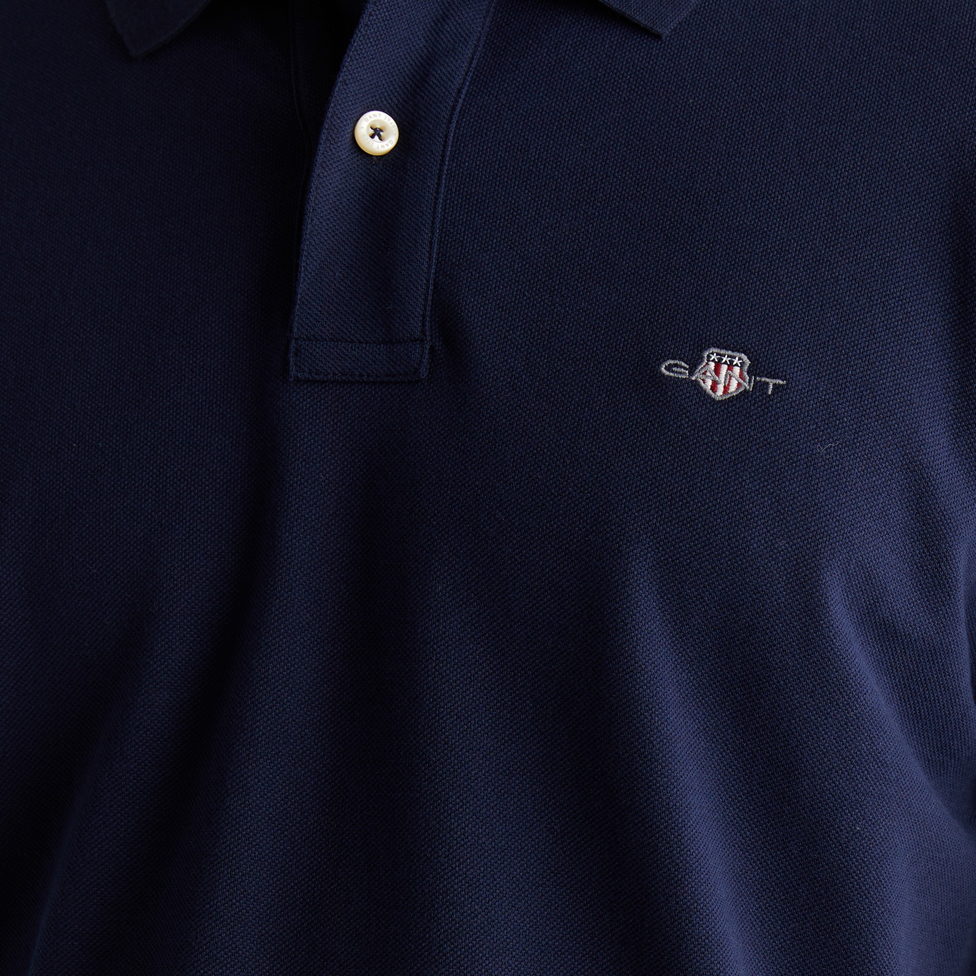 GANT Erkek Mavi Regular Fit Düğmeli Yaka Polo T-Shirt