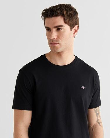  GANT Erkek Siyah Bisiklet Yaka Regular Fit T-Shirt
