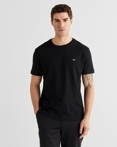  GANT Erkek Siyah Bisiklet Yaka Regular Fit T-Shirt
