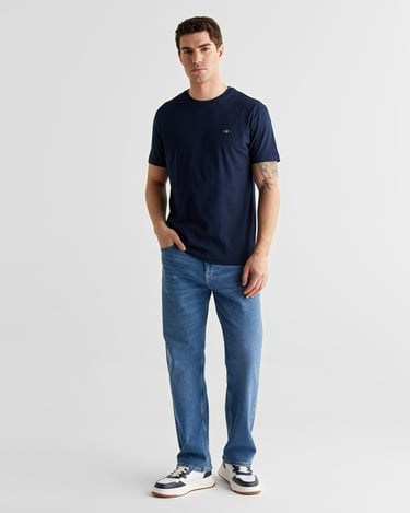  GANT Erkek Mavi Bisiklet Yaka Regular Fit T-Shirt