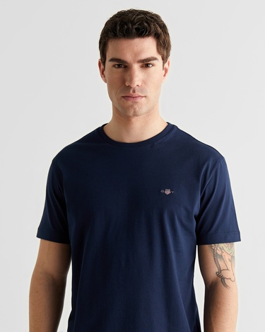  GANT Erkek Mavi Bisiklet Yaka Regular Fit T-Shirt