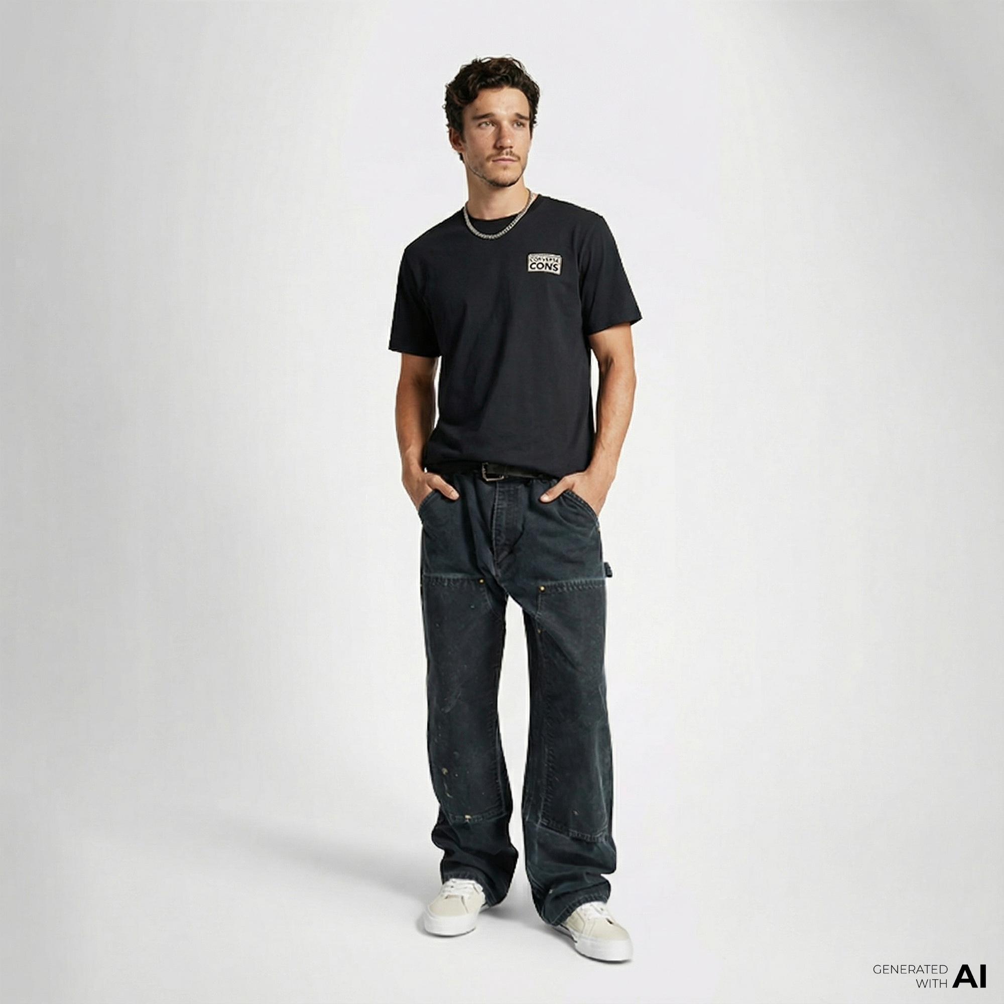 Converse Grafik Baskılı Erkek Siyah T-Shirt