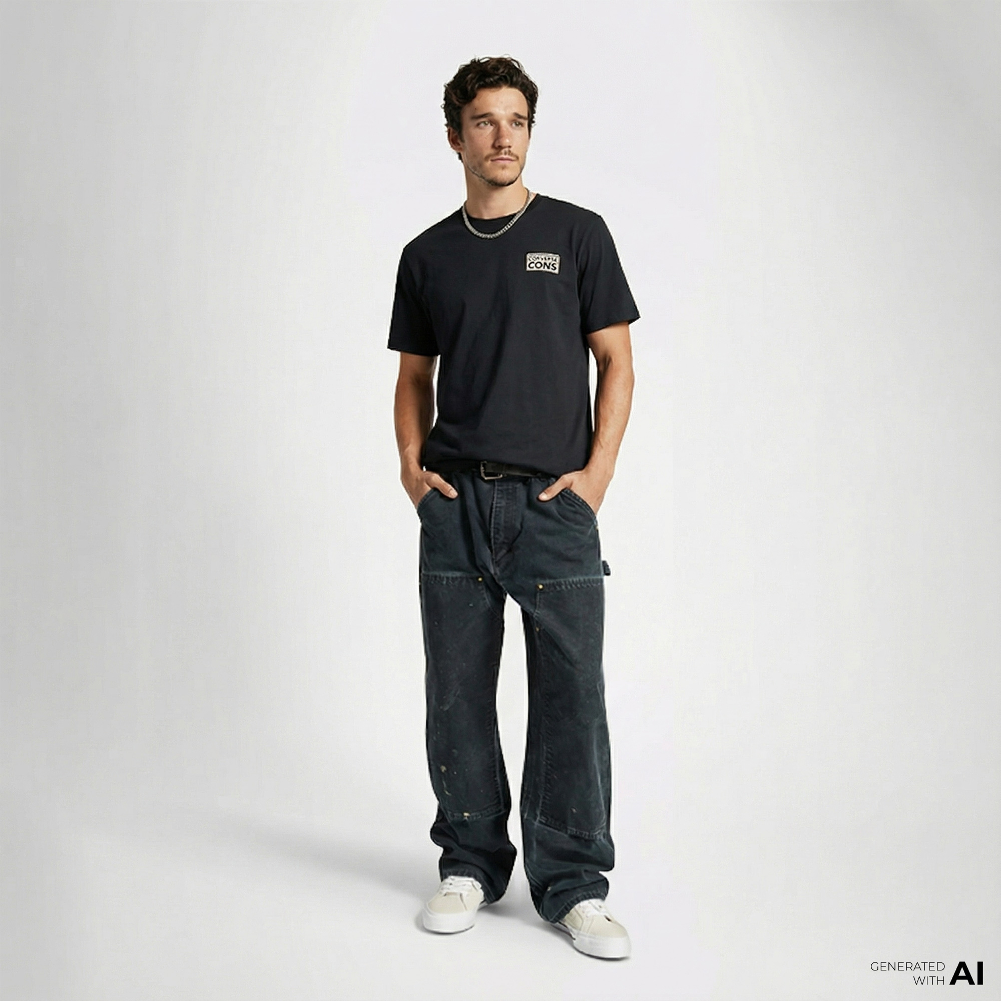  Converse Grafik Baskılı Erkek Siyah T-Shirt