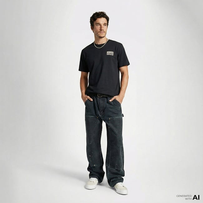  Converse Grafik Baskılı Erkek Siyah T-Shirt