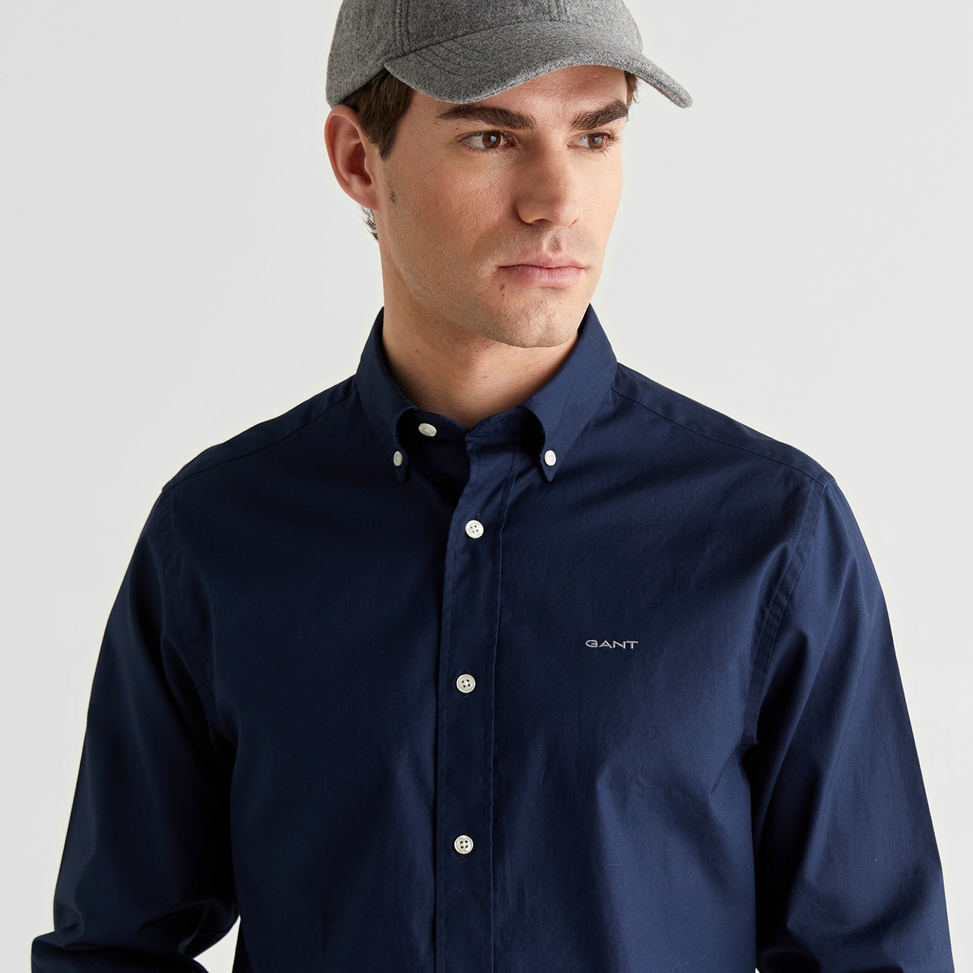 GANT Erkek Lacivert Regular Fit Düğmeli Yaka Oxford Gömlek