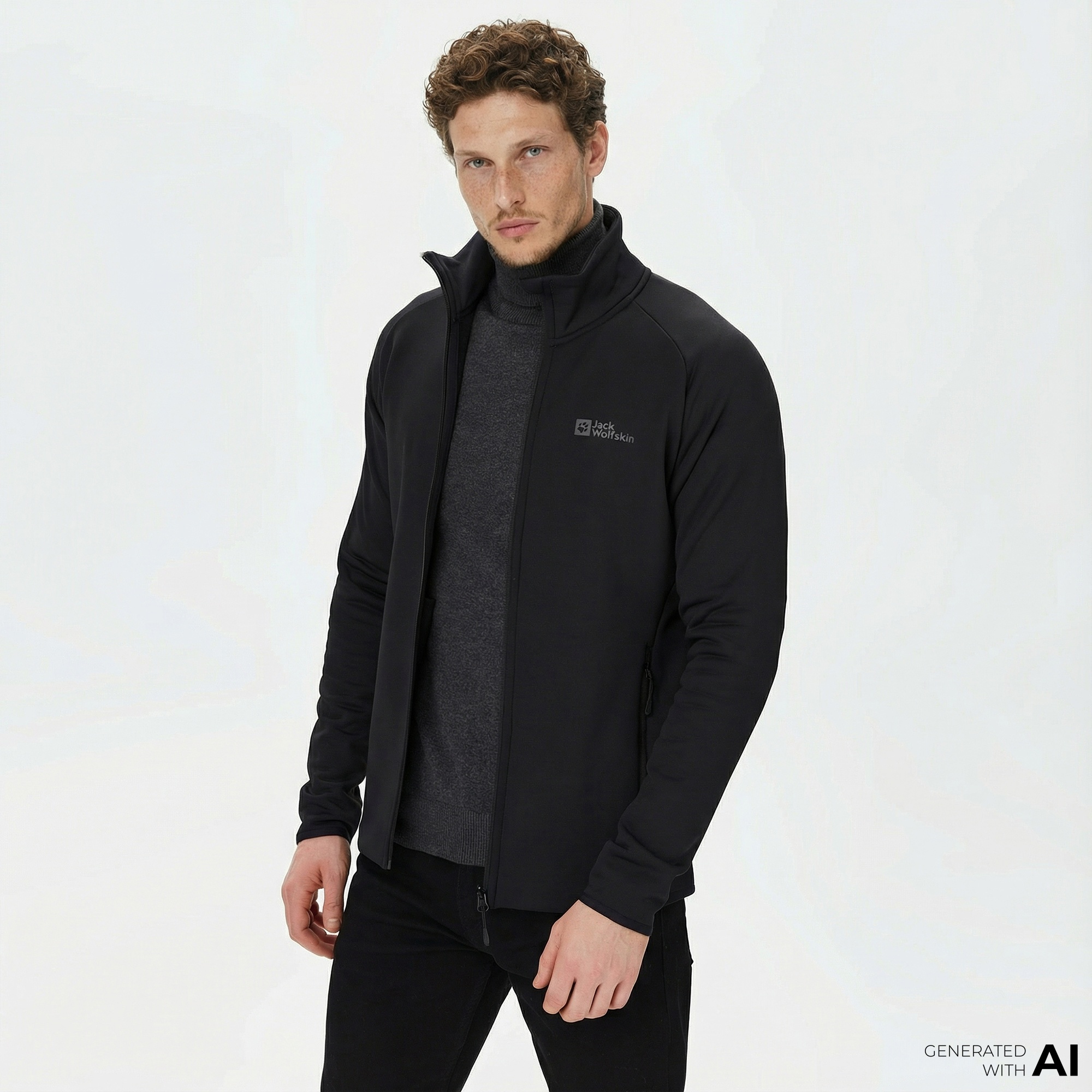 Jack Wolfskin Baiselberg Erkek Siyah Polar Ceket