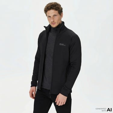  Jack Wolfskin Baiselberg Erkek Siyah Polar Ceket