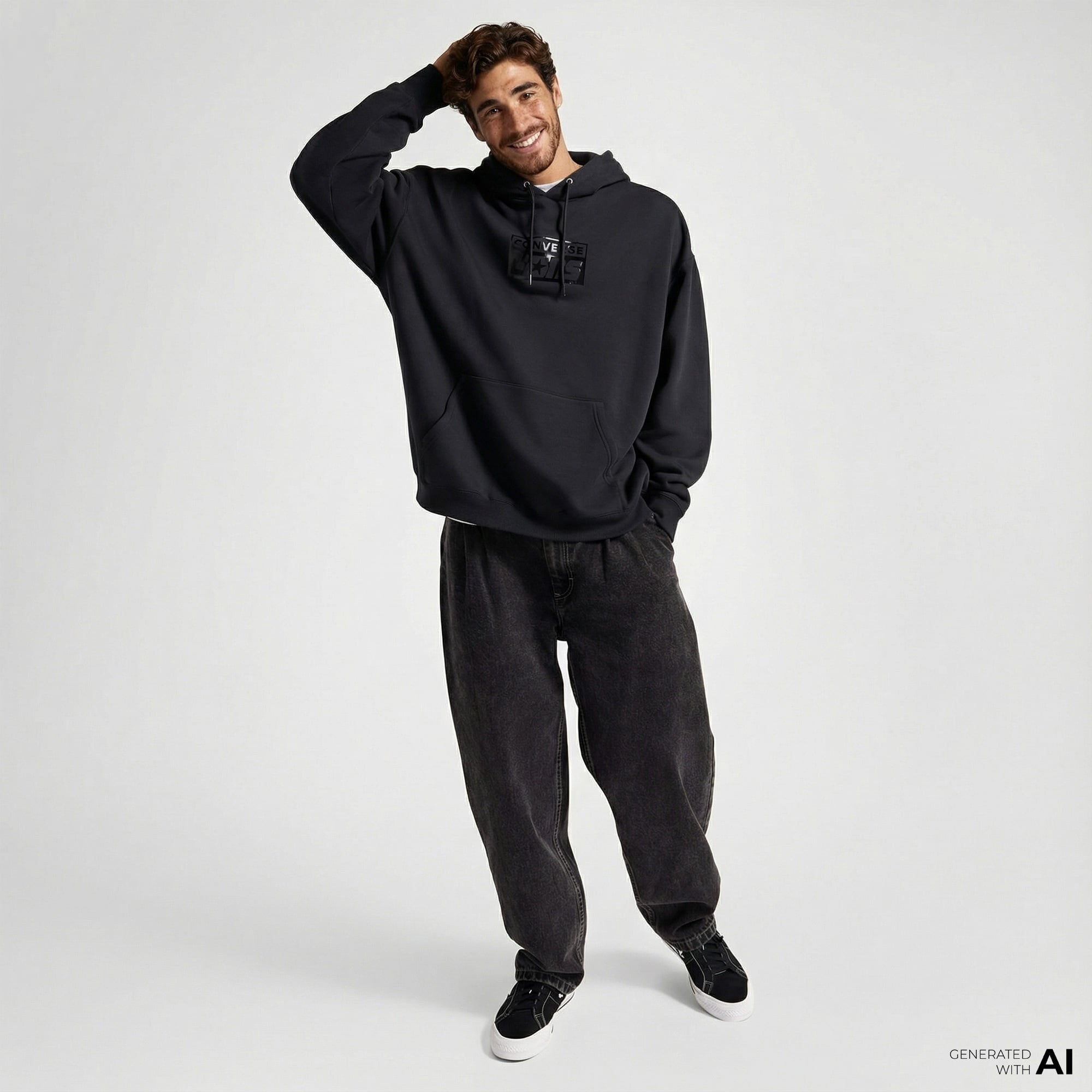 Converse Cons Erkek Siyah Hoodie