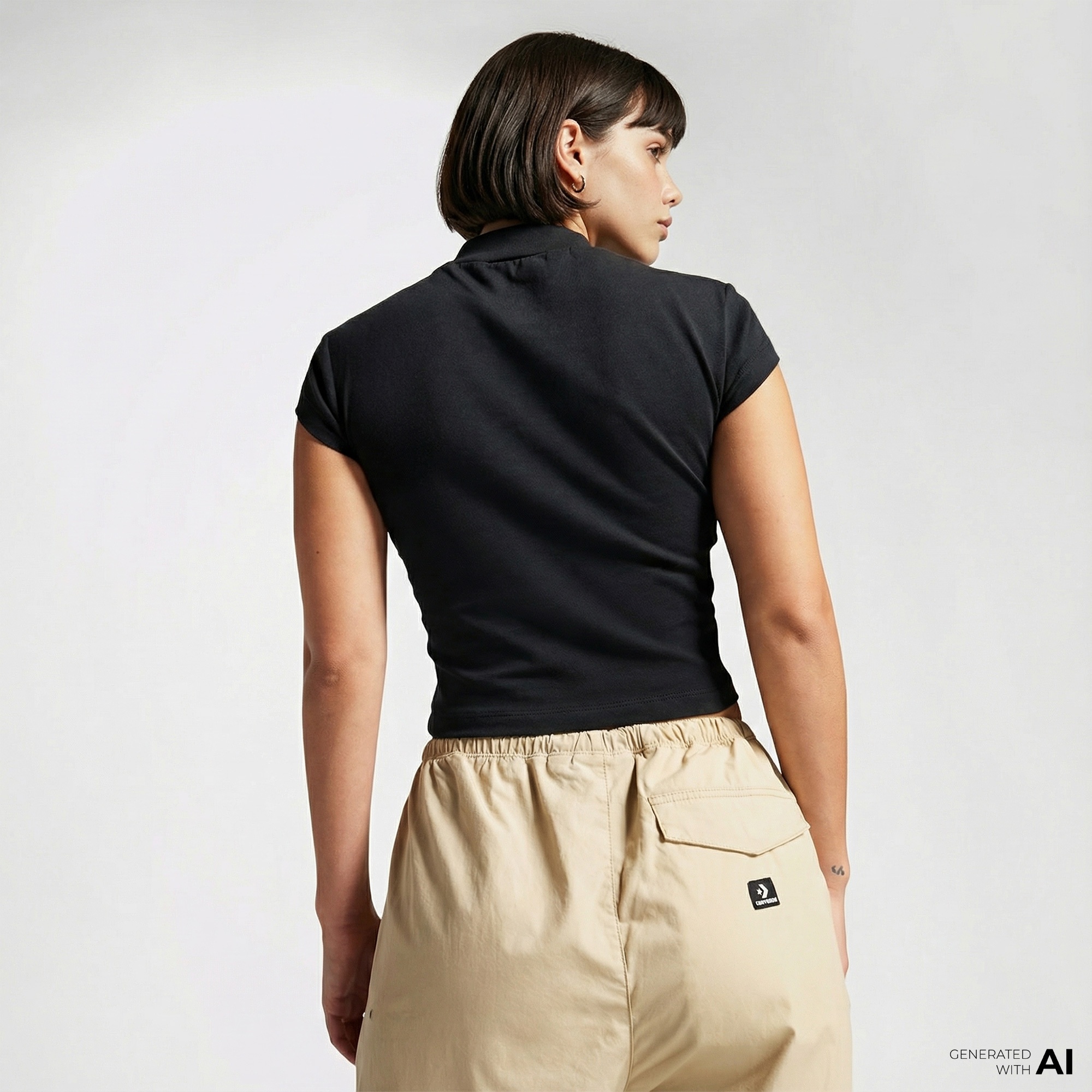 Converse Wordmark Kadın Siyah Top T-Shirt