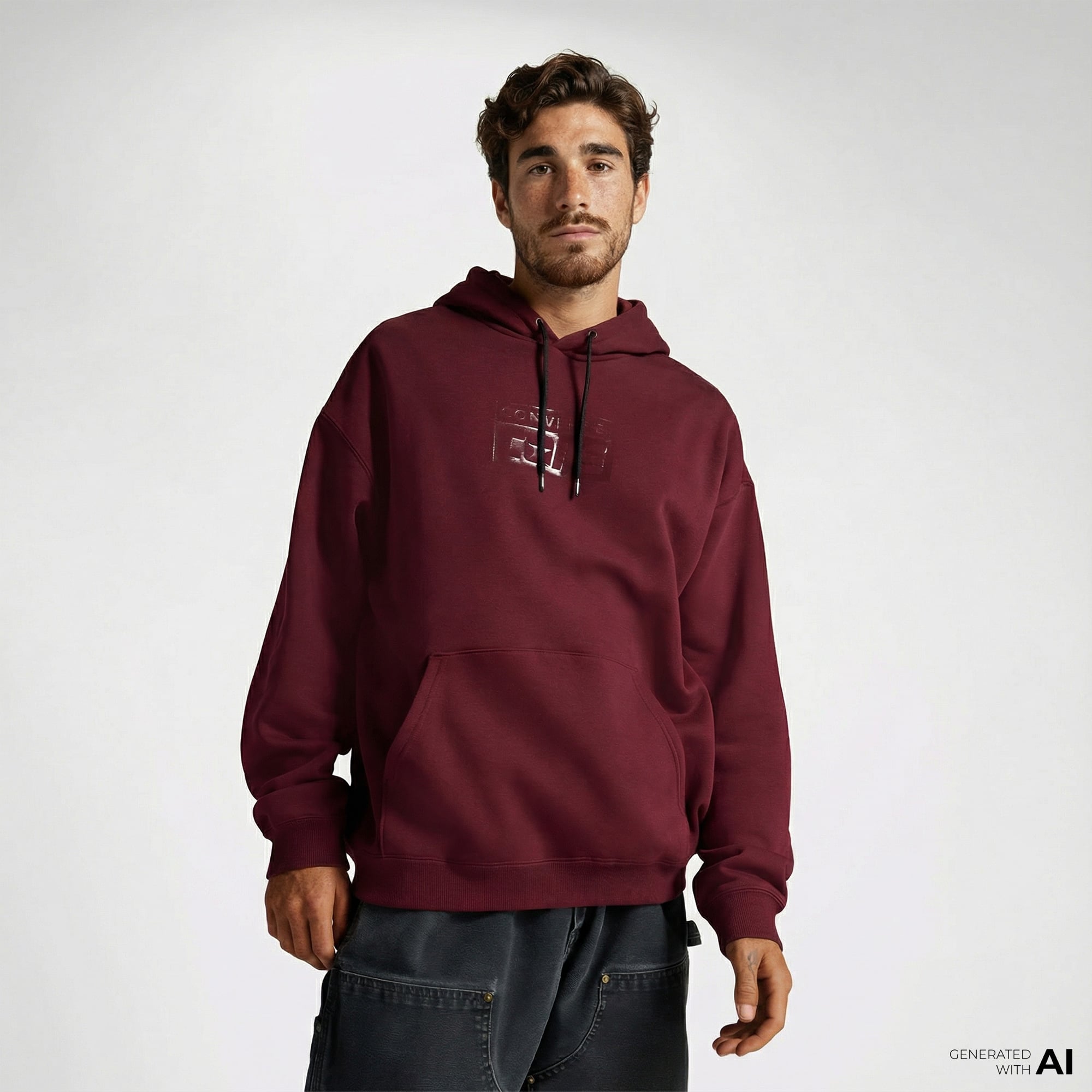  Converse Cons Erkek Bordo Hoodie