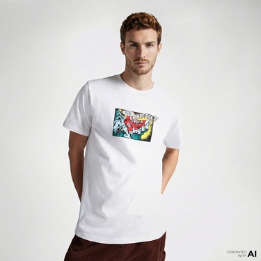  Converse Comic Erkek Beyaz T-Shirt