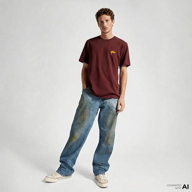  Converse Retro Flag Erkek Bordo T-Shirt