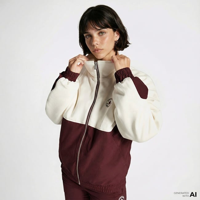  Converse Star Sprinter Kadın Renk Bloklu Beyaz Ceket