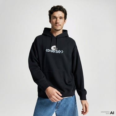  Converse Skull Erkek Siyah Hoodie