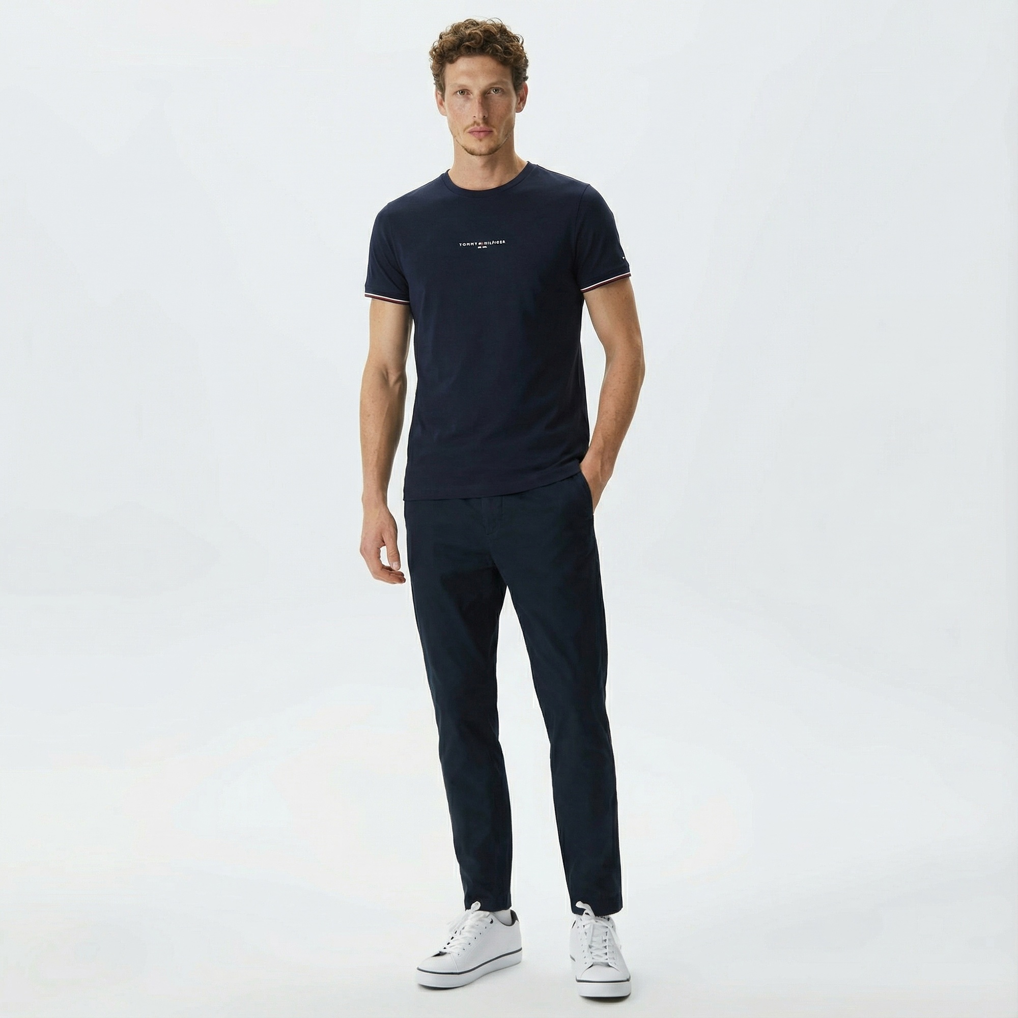 Tommy Hilfiger Logo Tipped Erkek Lacivert T-Shirt