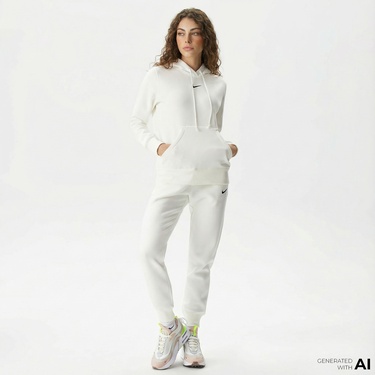  Nike Sportswear Phoenix Fleece Kadın Beyaz Eşofman Altı