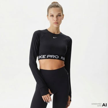  Nike Pro Dri-Fit 365 Kadın Siyah Crop T-Shirt