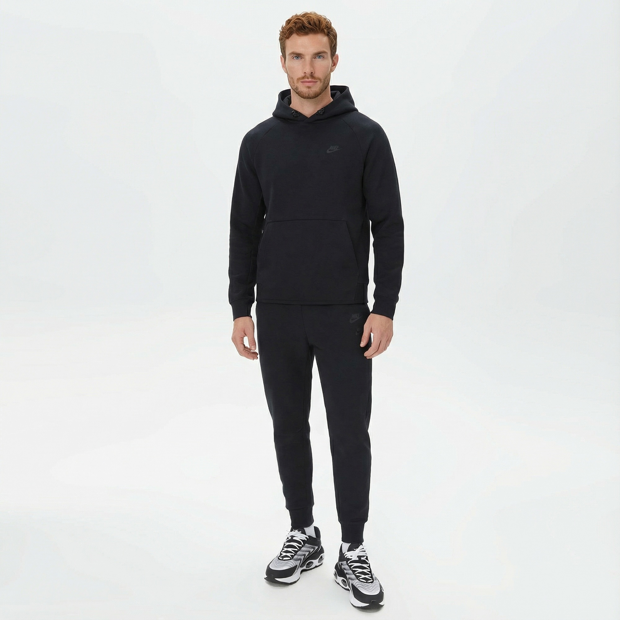 Nike Tech Fleece Pullover Erkek Siyah Hoodie