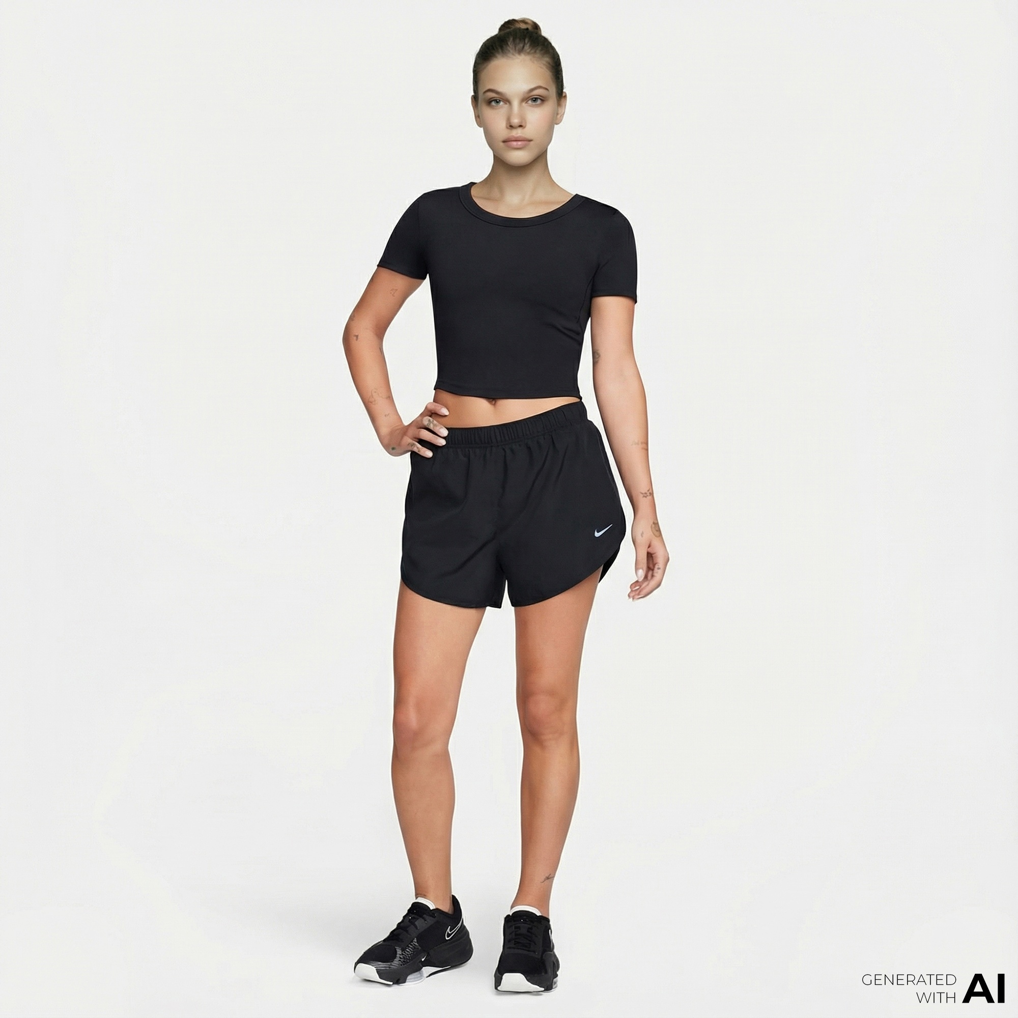 Nike One Fitted Kadın Siyah Top Crop T-Shirt