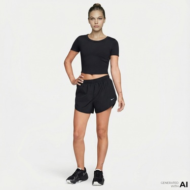  Nike One Fitted Kadın Siyah Top Crop T-Shirt