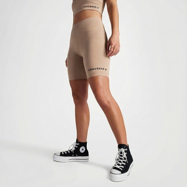  Converse Wordmark Kadın Bej Bisiklet Tayt