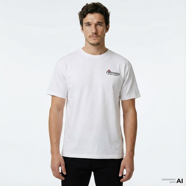  Converse Mushroom Cottage Loose Fit Erkek Beyaz T-Shirt