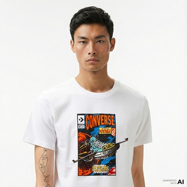  Converse Comic Cover Erkek Beyaz T-Shirt