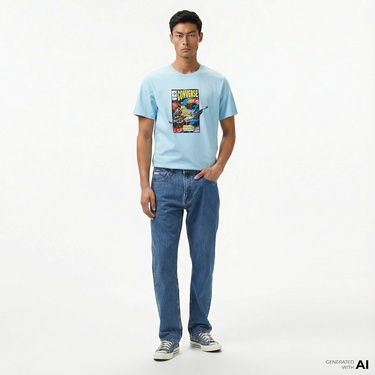  Converse Comic Cover Erkek Mavi T-Shirt
