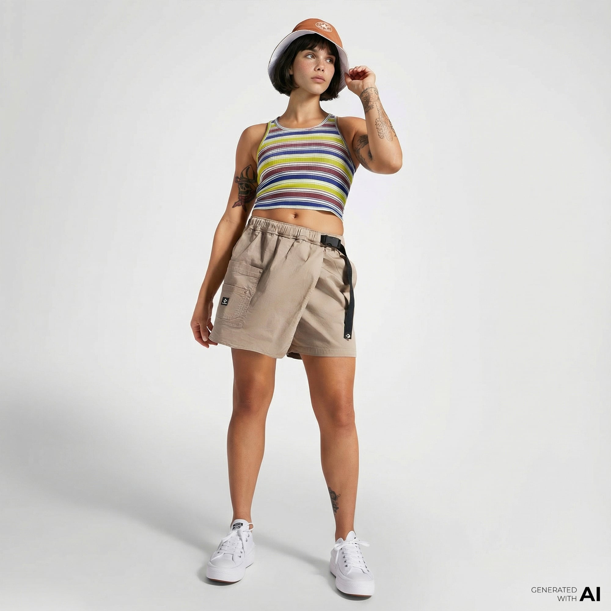  Converse Utility Kadın Bej Şort Etek