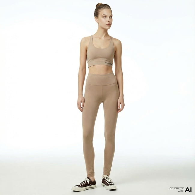  Converse Wordmark Kadın Bej Tayt