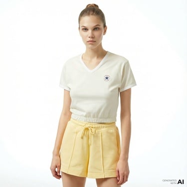  Converse Retro Kadın Beyaz T-Shirt