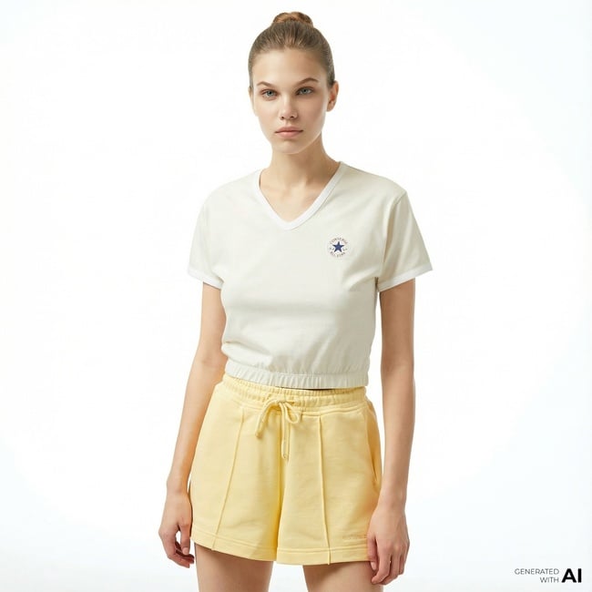  Converse Retro Kadın Beyaz T-Shirt