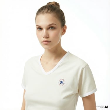  Converse Retro Kadın Beyaz T-Shirt