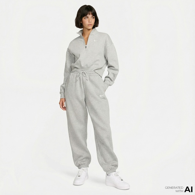  Nike Sportswear Phoenix Fleece High Rise Kadın Gri Eşofman Altı