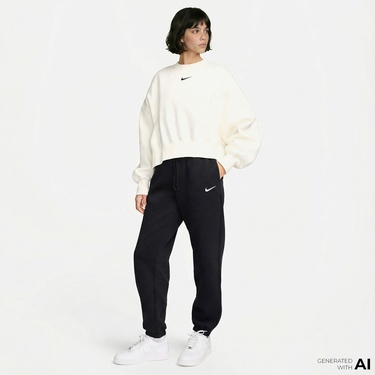  Nike Sportswear Phoenix Fleece High Rise Kadın Siyah Eşofman Altı