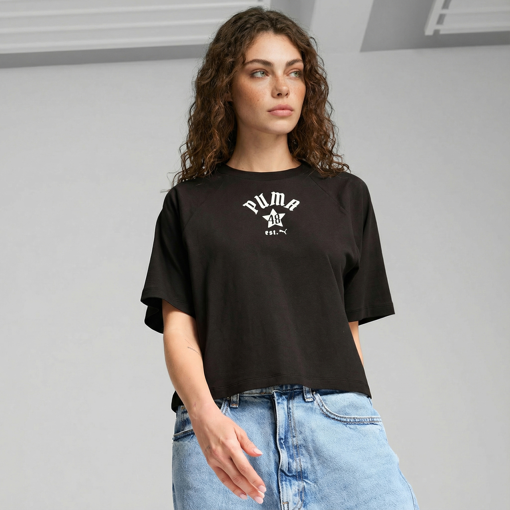 Puma Classics Relaxed Kadın Siyah T-Shirt