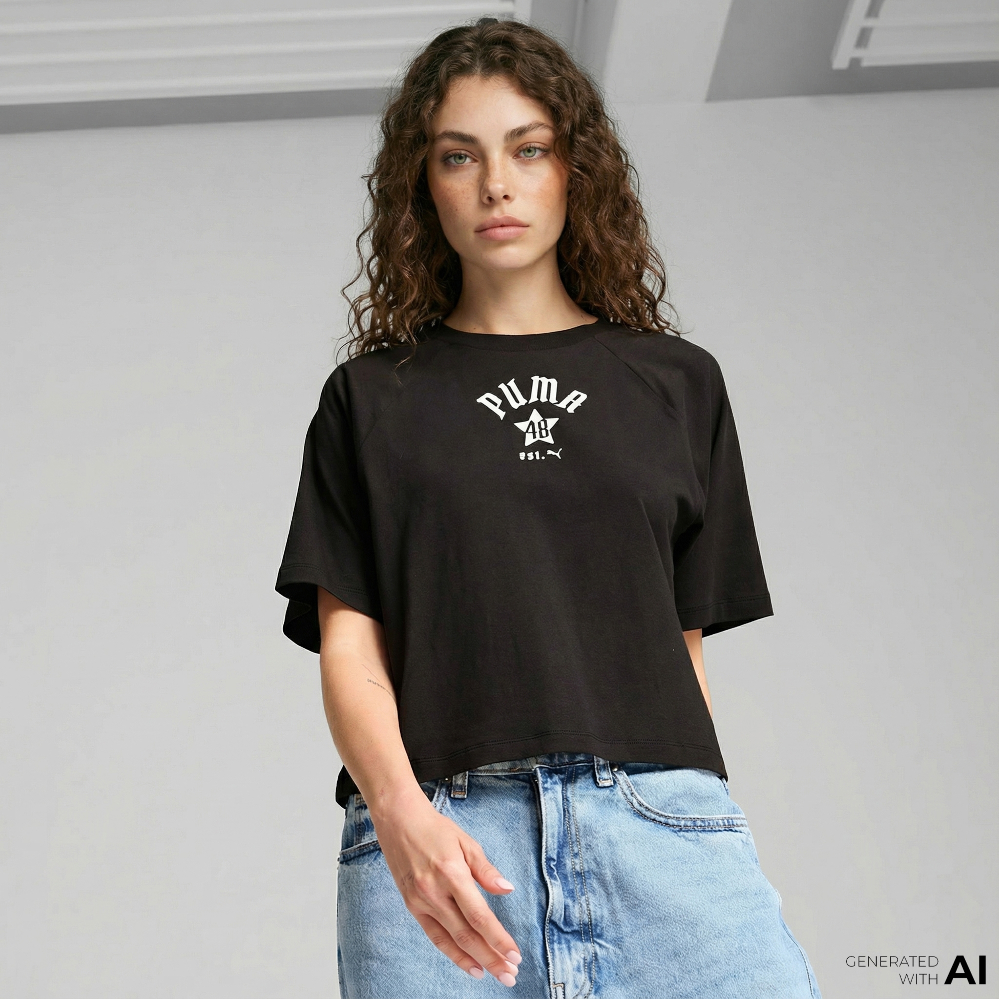  Puma Classics Relaxed Kadın Siyah T-Shirt