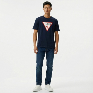  Guess Iconic Organic Heavy Erkek Lacivert T-Shirt