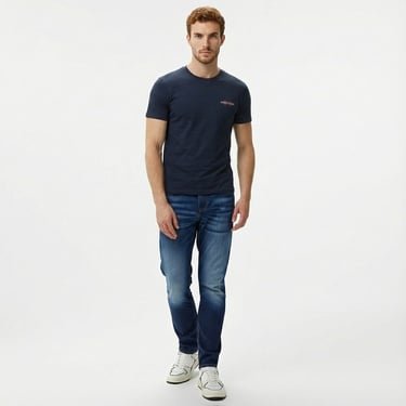  Guess Slim America Organic Cotton Erkek Lacivert T-Shirt