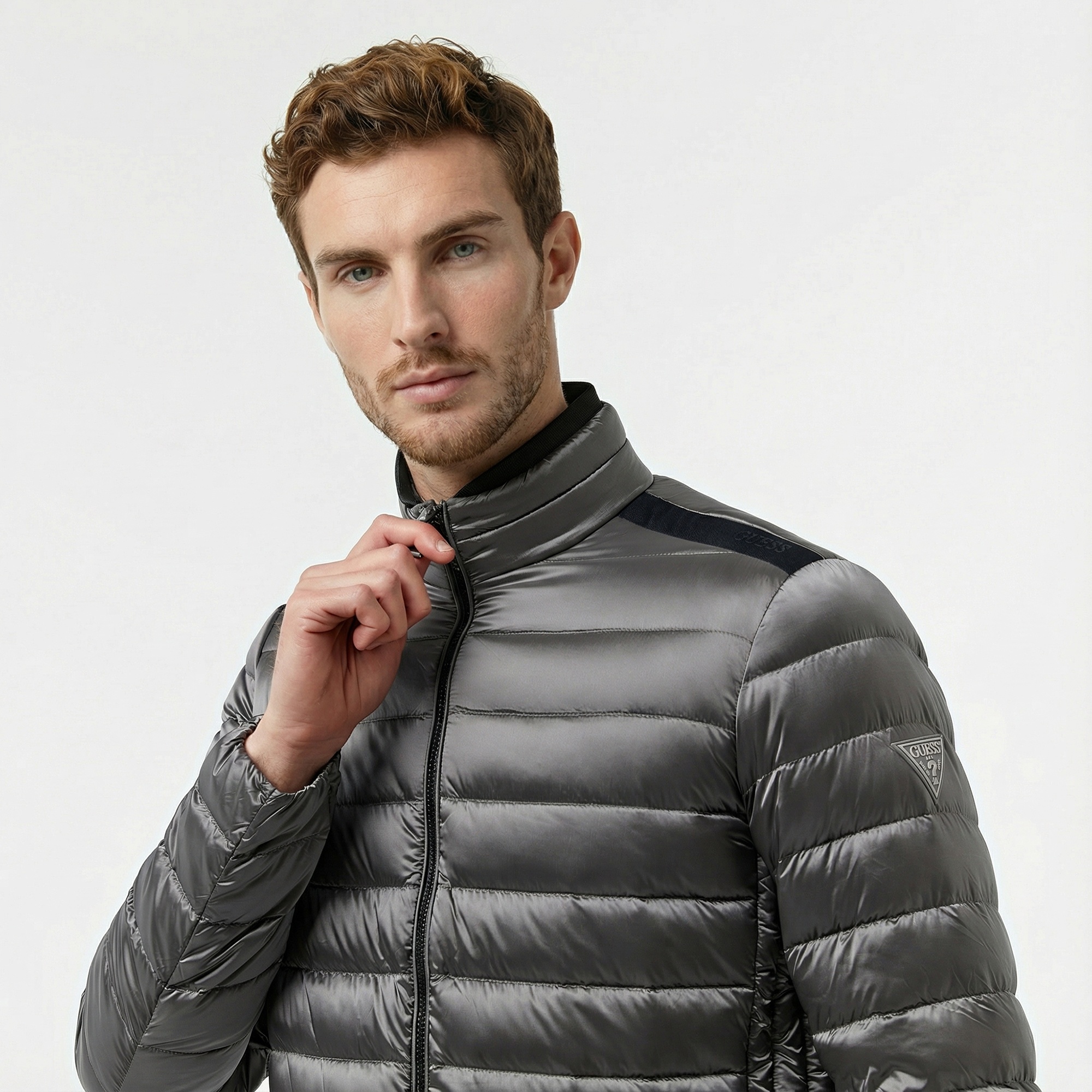 Guess Light Packable Reald Fine Erkek Gri Mont