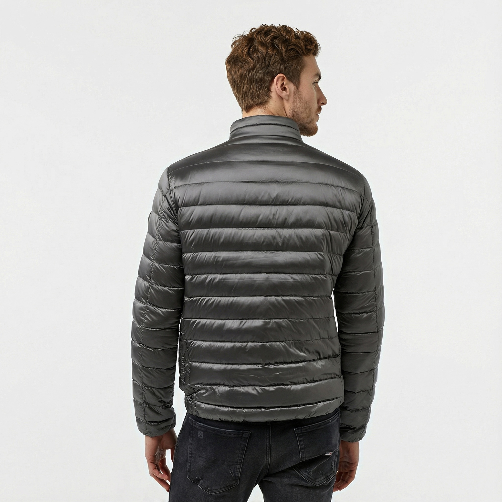 Guess Light Packable Reald Fine Erkek Gri Mont