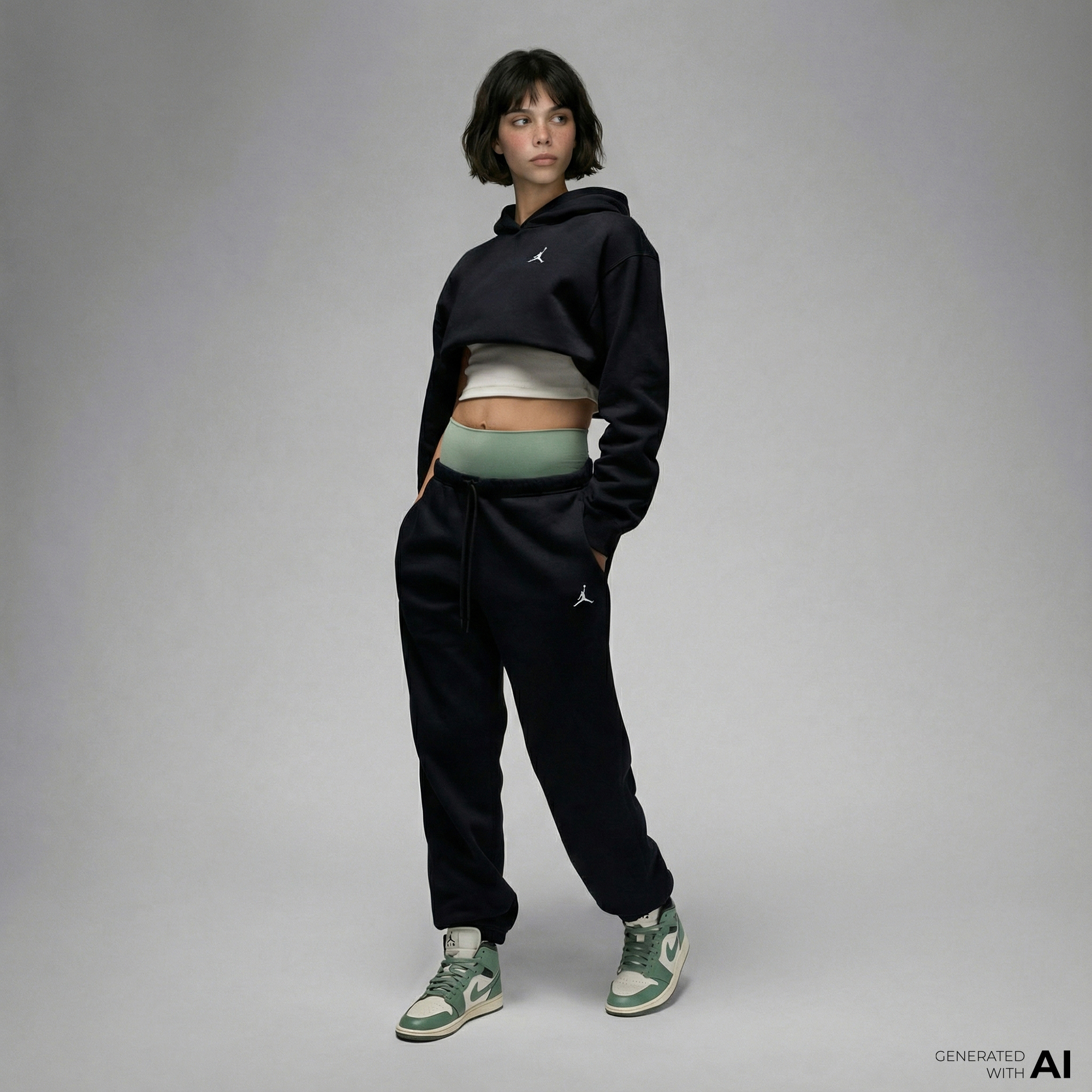  Jordan Brooklyn Fleece Kadın Siyah Eşofman Altı