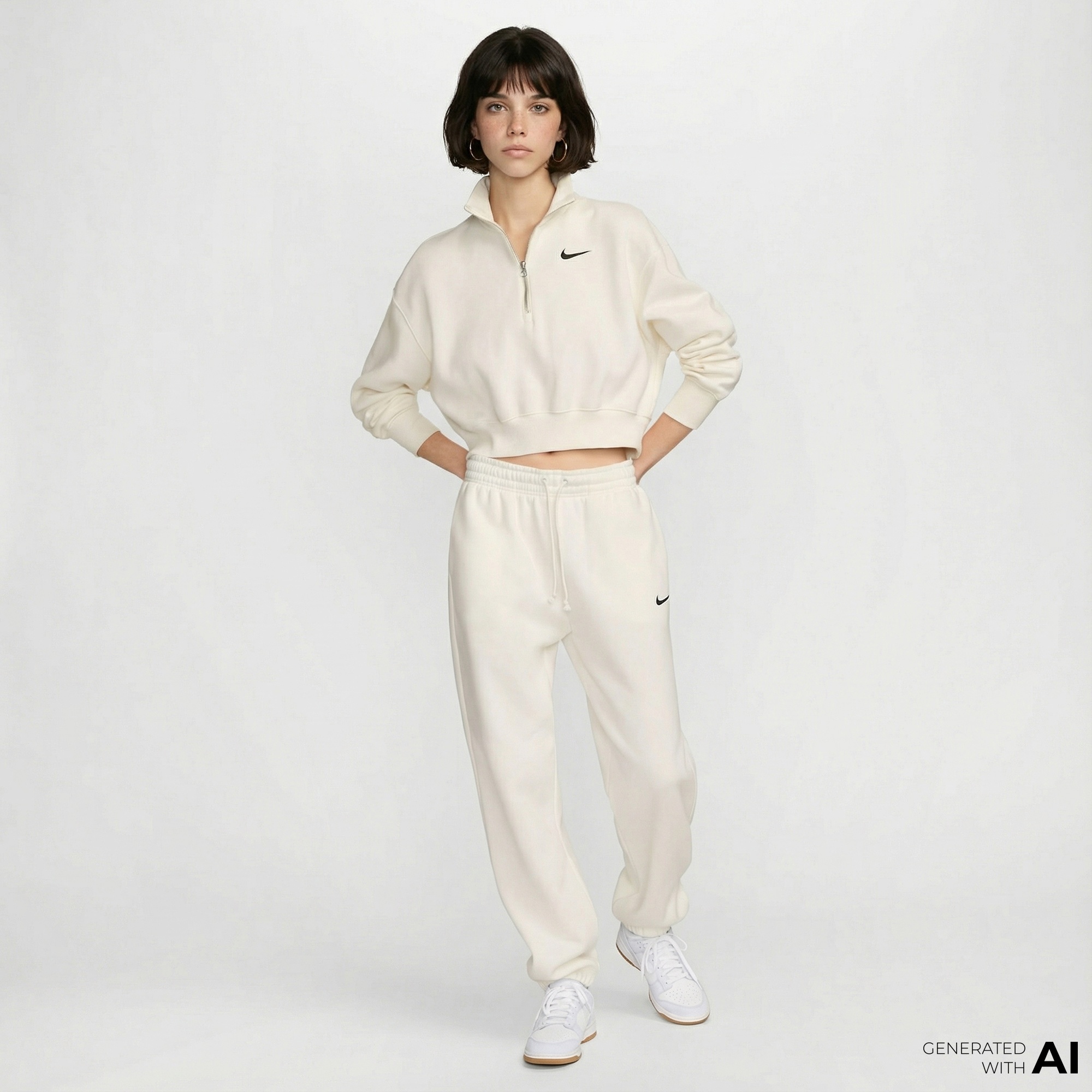 Nike Sportswear Phoenix Fleece Kadın Beyaz Eşofman Altı