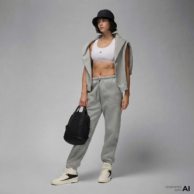  Jordan Brooklyn Fleece Kadın Gri Eşofman Altı