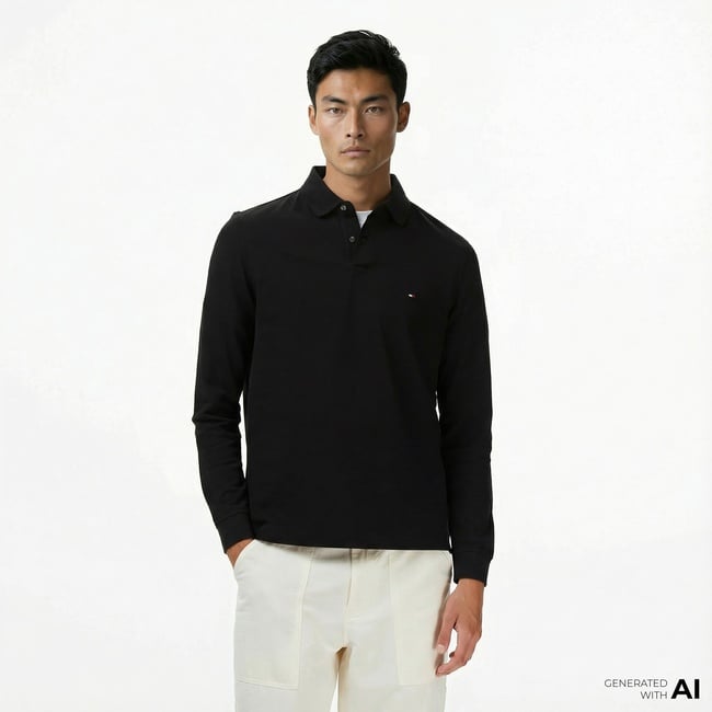  Tommy Hilfiger 1985 Regular Erkek Siyah Polo Yaka T-Shirt