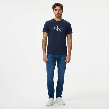  Calvin Klein Jeans Hero Monogram Erkek Lacivert T-Shirt