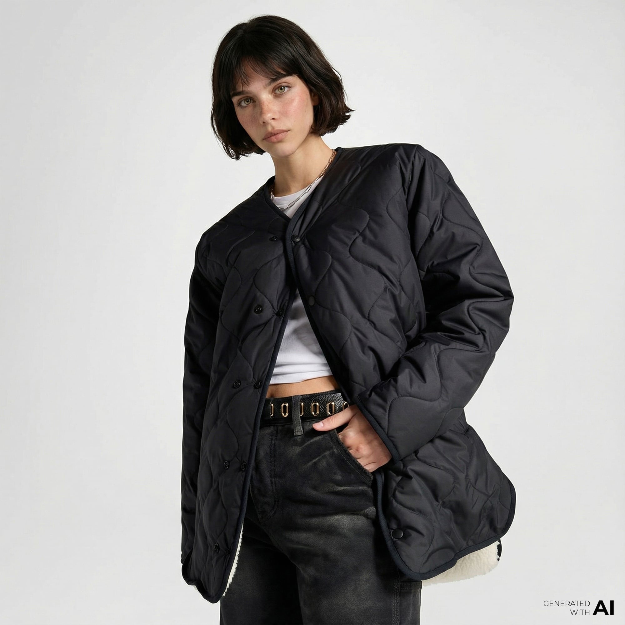  Converse Malden Liner Kadın Siyah Ceket