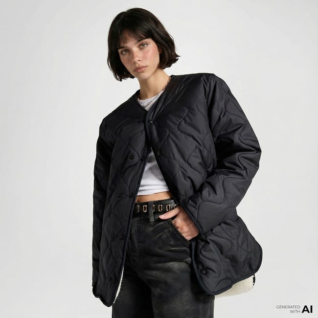  Converse Malden Liner Kadın Siyah Ceket